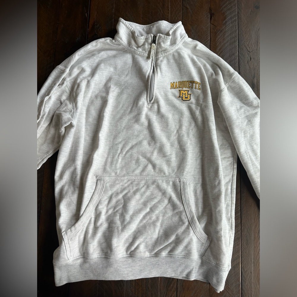 Marquette university grey quarter zip sweatshirt long sleeve